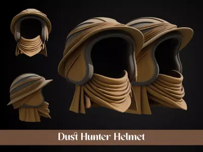 Stylized Desert Rebel Warrior Helmet - Dust Hunter 3D print model
