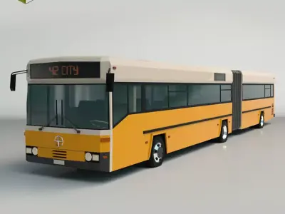 Low Poly City Bus 02 Low-poly 3D model