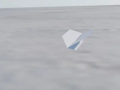 Paper Airplane Cloth Simulation Low-poly 3D model