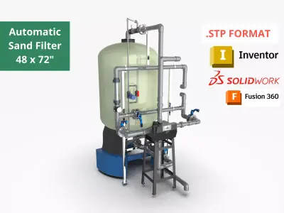 Automatic Sand Filter-48x72inch-Autovalve 3D model