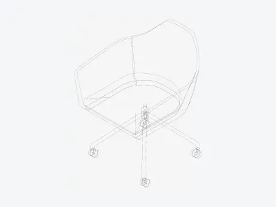 Chair - Simplicity - 4 Star Castors Low-poly 3D model