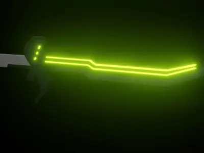 Sci-fi sword with neon lighting blade Low-poly 3D model