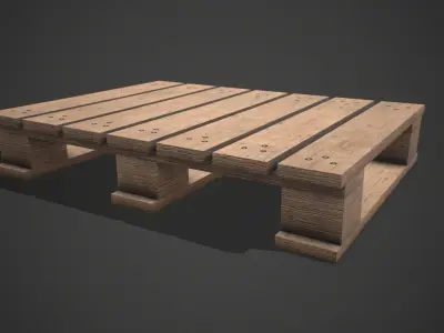 Low poly European Wood pallet 05 PBR Game Ready Free low-poly 3D model