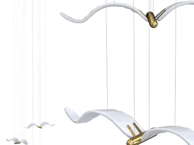 Large Seagull Chandelier 3D model