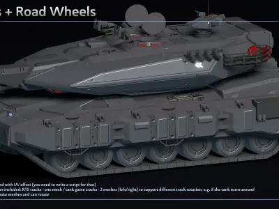 Scifi Overlord Siege Tank Low-poly 3D model