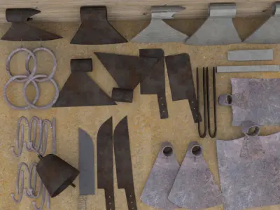 Blacksmith assets Low-poly 3D model