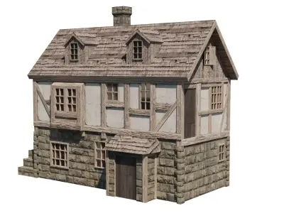 3D Medieval House Village 3 3D model