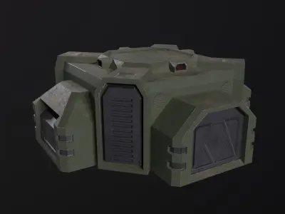 Pillbox-Bunker PBR Low-poly 3D model