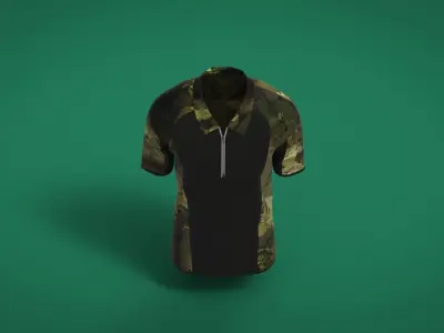 Military Outfit - T-shirt Low-poly 3D model 2