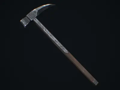 Medieval Weapon War Hammer -PBR- Game Ready Low-poly 3D model