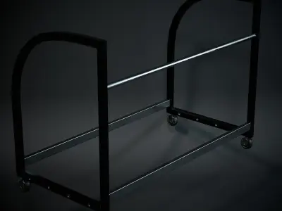 Industrial Shelf on wheels 3D model