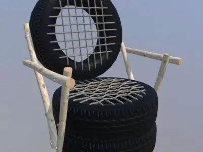 Tire Chair Low-poly 3D model