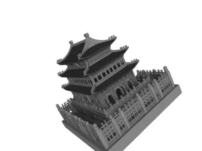 Traditional Chinese Style Building 3D Print Model  3D print model