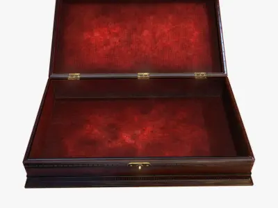 Antique wooden box Low-poly 3D model