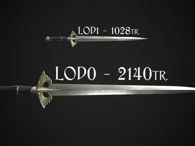 Sword A5 Low-poly 3D model