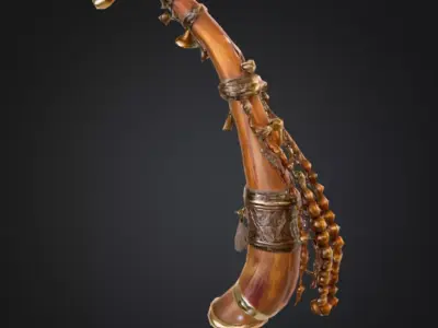 Traditional Indian Shehnai Low-poly 3D model