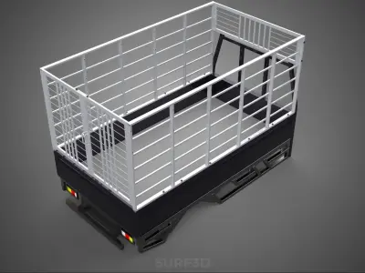 CAGE ENCLOSURE PICKUP FLAT DECK TRUCK CARGO BED FRAME REAR BODY 3D model