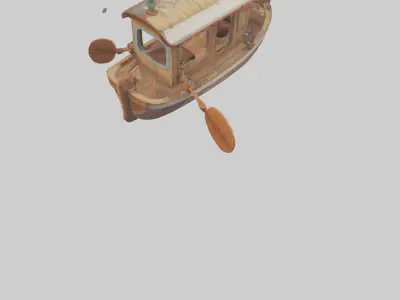 artoon Boat Paddle model 3D model