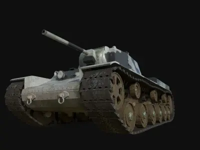 Low Poly Tank KV1 Como 004 Low-poly 3D model