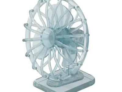 Transparent Table Fan Toy 3D model