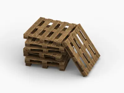 Wooden Cargo Euro Pallet Low-poly 3D model