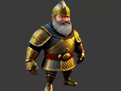 Old Knight Low-poly 3D model