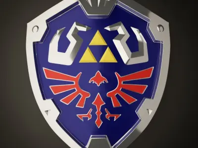 Hylian shield Low-poly 3D model