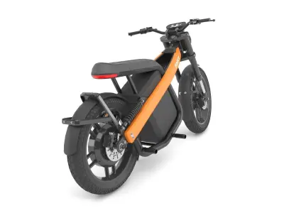 Brekr orange electric motorcycle 3D model