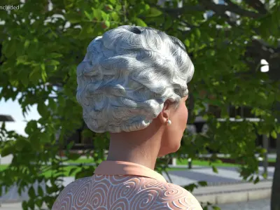 Chinese Elderly Woman Everyday Style A-Pose 3D model
