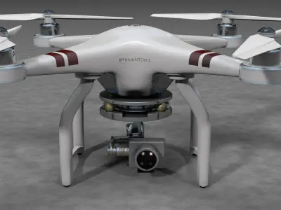 DJI Phantom 3 Drone Low-poly 3D model