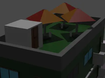 Lowpoly Industrial City Low-poly 3D model