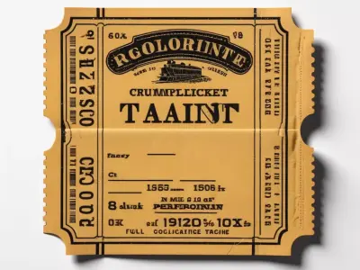 Vintage Train Ticket Game Prop 3D model