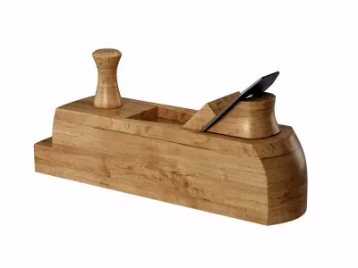 Wood Hand plane 3D model