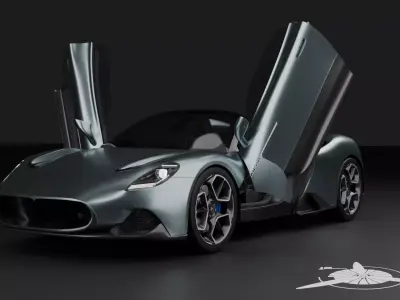Maserati MC20 Cielo 2025 Rigged and animated Low-poly 3D model