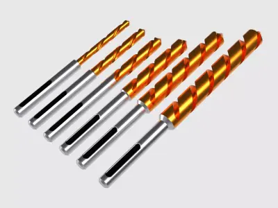 Drill Bit Set of 6 Pieces 3D model