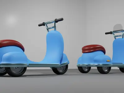 Two difference Scooters for games Low-poly 3D model