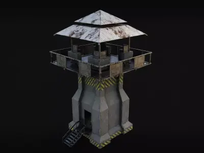 Watch Guard Tower Low-poly 3D model