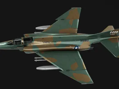 F-4 Phantom Low-poly 3D model