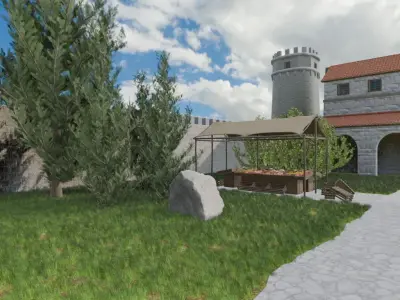 Walled Medieval Settlement 3D model