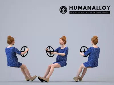 00183Marike007 - Young Caucasian man driving car in casual 3D model