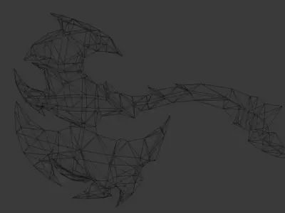 Futuristic Axe Low-poly 3D model shop