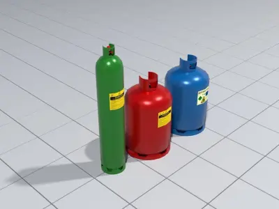 Gas canisters Low-poly 3D model purchase