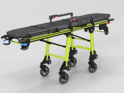 EMS Ambulance and Stretcher Collection 3D model