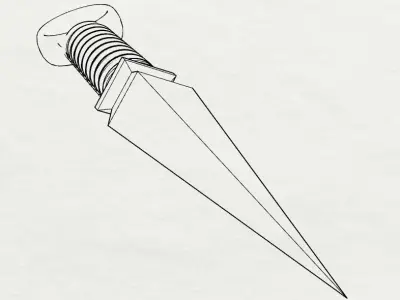 Kunai Dagger 3D Model Low-poly 3D model