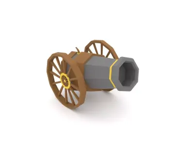 Low Poly Cannon Low-poly 3D model