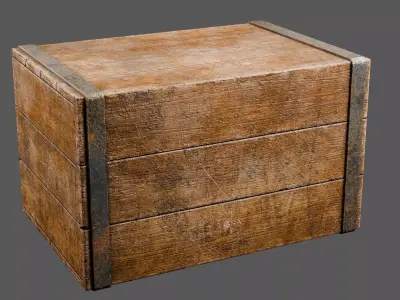 Dirty Old Wooden Crate  Low-poly 3D model