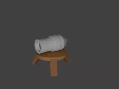 Low poly Clash Of Clans Cannon Free low-poly 3D model