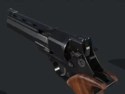 Unica 6 revolver Low-poly 3D model