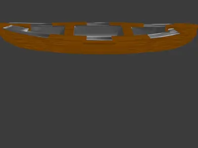 boat With metal rainforcement Low-poly 3D model