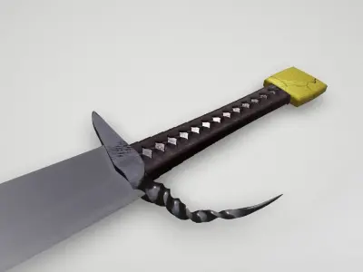 Game asset Leather-Handled Battle-Ready Sword 3D model